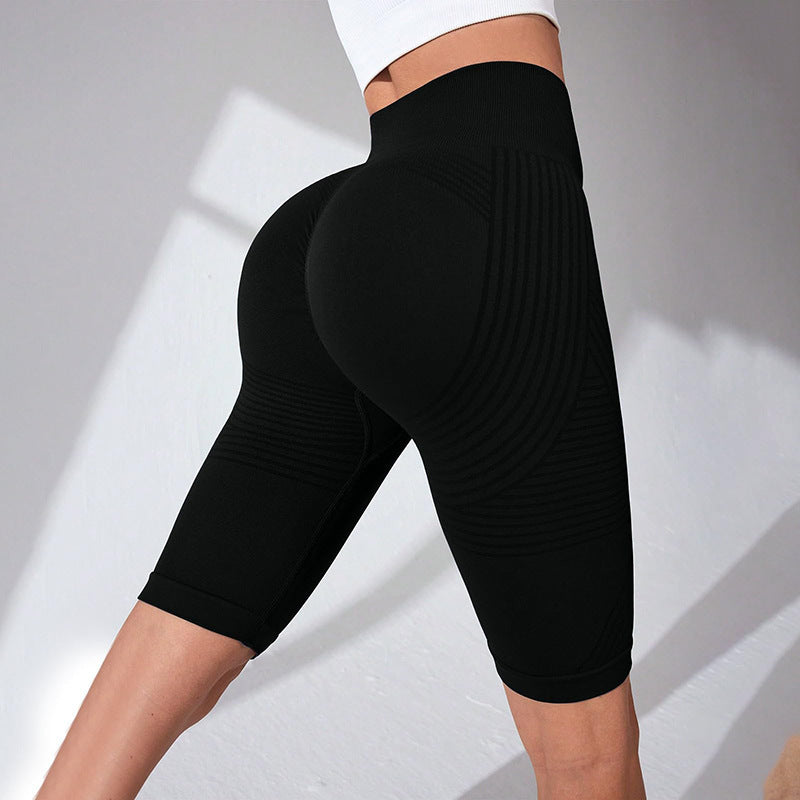 Seamless Butt-Lifting Fitness Pants with Tummy Control and High Waist Peach Bottom Yoga Shorts