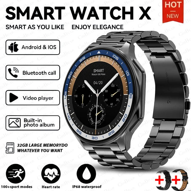 DT Watch X ჭკვიანი საათი 4G დიდი მეხსიერებით, ადგილობრივი მუსიკისა და ვიდეოს დაკვრით, წყალგაუმტარი Bluetooth ზარებით, სმარტფონით