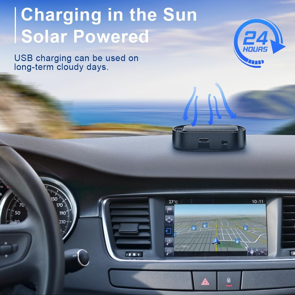 Car Solar Power Simulated Dummy Alarm, Anti-Theft LED Flashing Security Light Fake Car Alarm, Automotive Warning Interior Safety Light with USB Charging Port, Car Accessories(Blue Light, 4PCS)