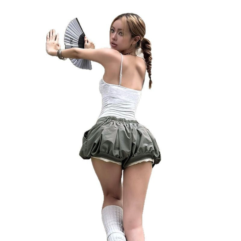 Low waist flower bud ultra short spicy girl half skirt woman