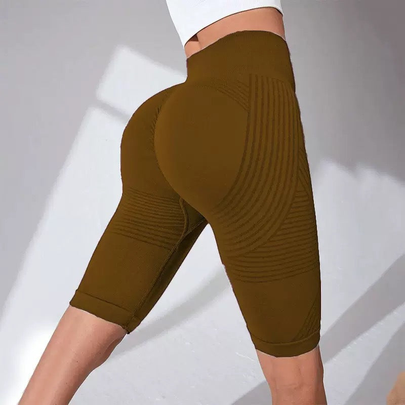 Seamless Butt-Lifting Fitness Pants with Tummy Control and High Waist Peach Bottom Yoga Shorts