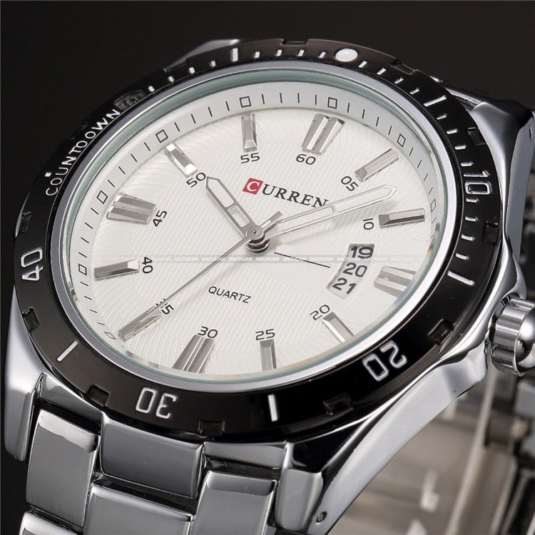 მამაკაცის საათები, საუკეთესო ფუფუნების ბრენდი CURREN 2018 მამაკაცის სრული ფოლადის საათები, კვარცის საათი, ანალოგური წყალგაუმტარი სპორტული, არმიის, სამხედრო მაჯის საათი
