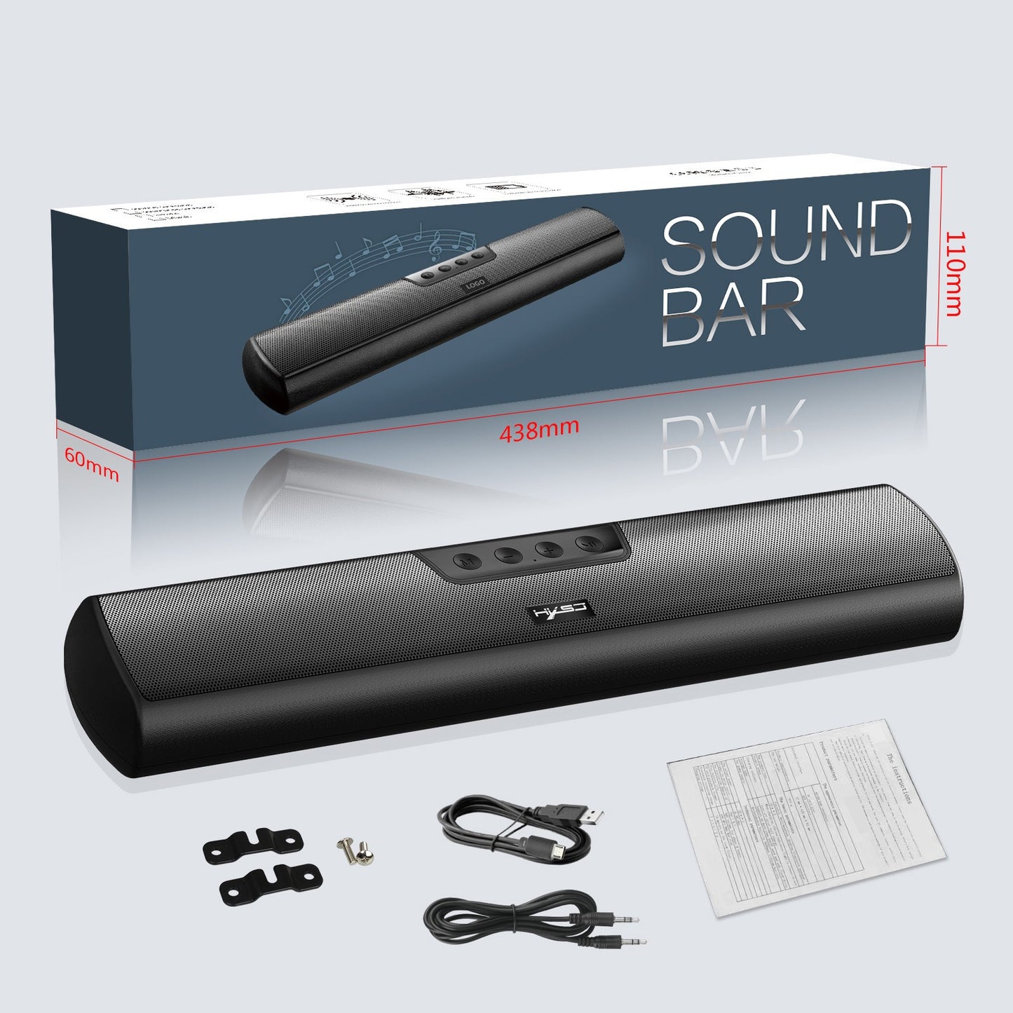 სახლის Bluetooth 5.0 დინამიკი, გაფართოებული გამოცემა, დესკტოპის კედელზე დასამონტაჟებელი უსადენო დინამიკი, ბასის დინამიკი, მხარს უჭერს USB TF-ს