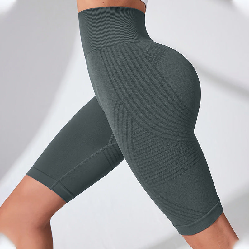 Seamless Butt-Lifting Fitness Pants with Tummy Control and High Waist Peach Bottom Yoga Shorts