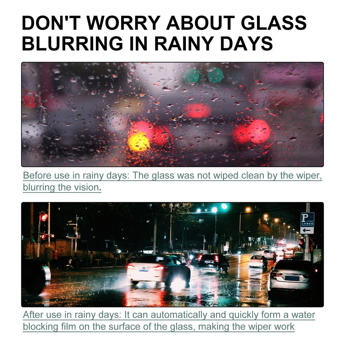 Rayhong Car Glass-Anti Fog Hydrophobic Coating Spray, Rearview Mirror Windshield Cleaner Stains Hydrophobic Water Spray Antifogging Agent