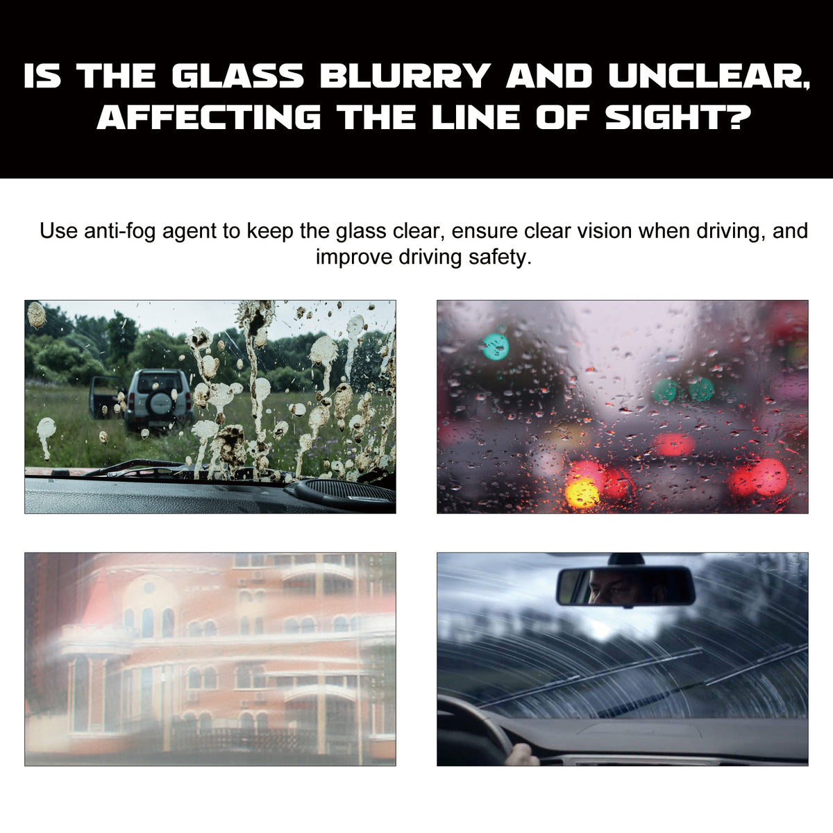 Glass Anti Fogging Agent, Auto Windshield Mirror Cleaning Anti-Rain And Fog Cleaning Coating Agent