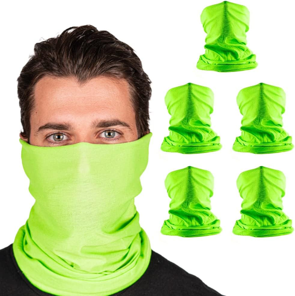 Company 5-Pack UV Face Shield | UV 30+ Multipurpose Neck Gaiter Balaclava for Adults