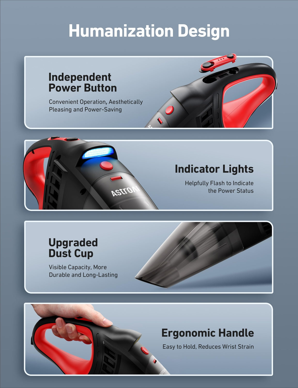 Car Vacuum DC 12V High Power Portable Handheld Auto Vacuum Cleaner for Car