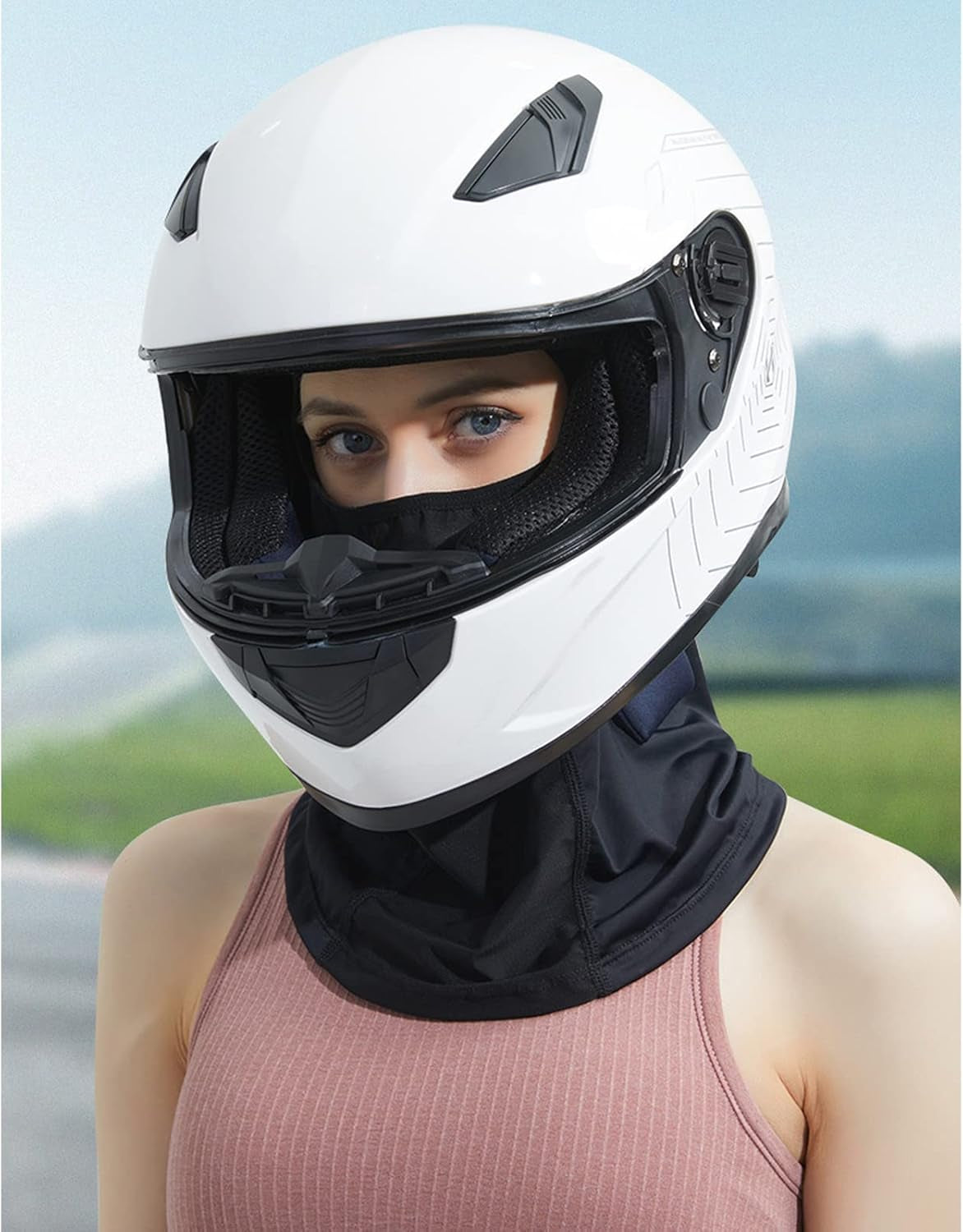 2 Pieces Mask,Uv Protection Cooling Breathable for Women Men Leightweight Sun Tatical Hood Fishing Riding Motorcycle
