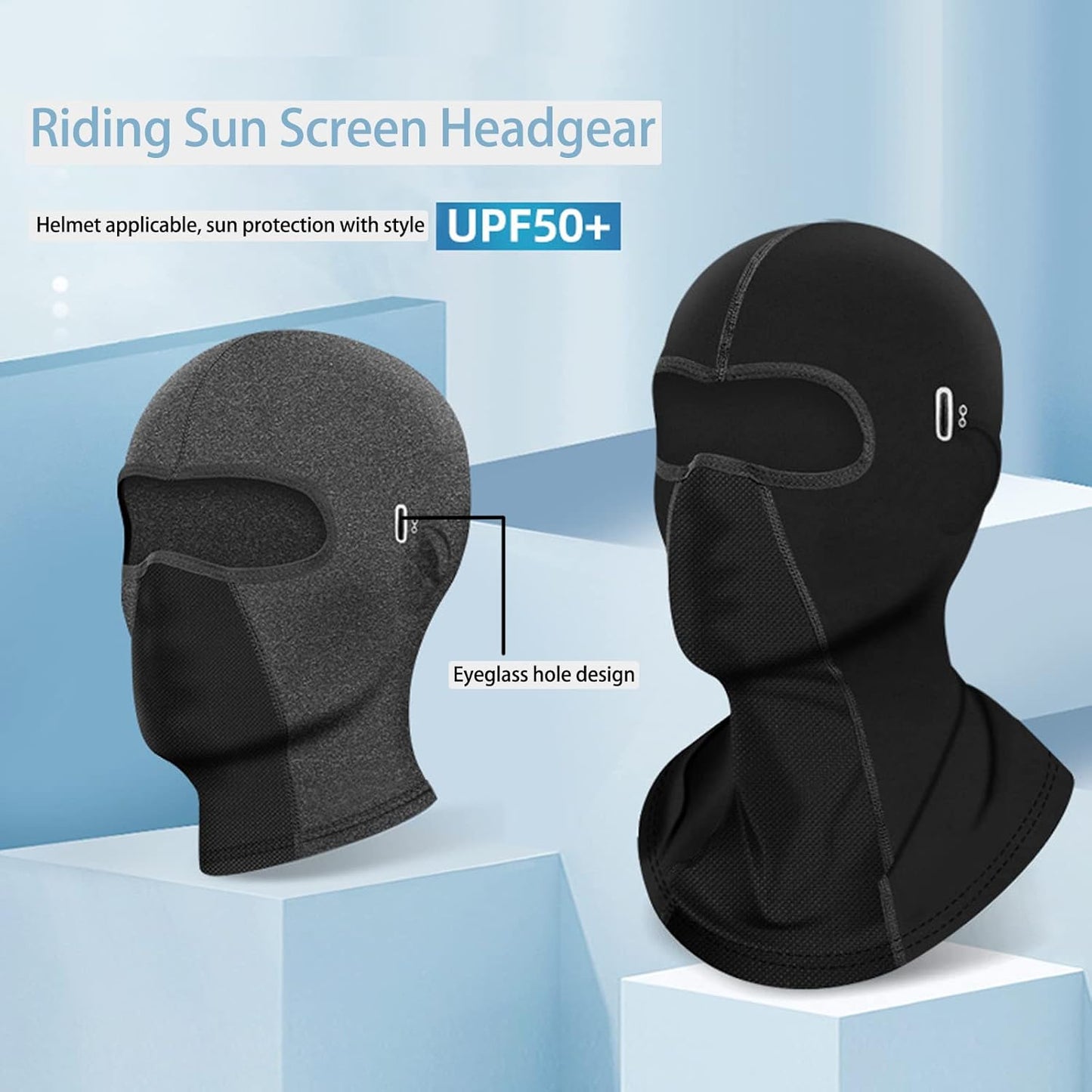 2 Pieces Mask,Uv Protection Cooling Breathable for Women Men Leightweight Sun Tatical Hood Fishing Riding Motorcycle