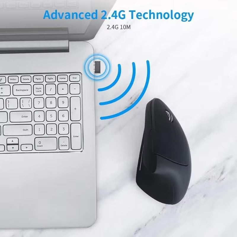Ergonomic Mouse, 2.4G Vertical Mouse, Optical Mice with USB Receiver, Suitable for Laptops, Pcs, Laptops, Computer