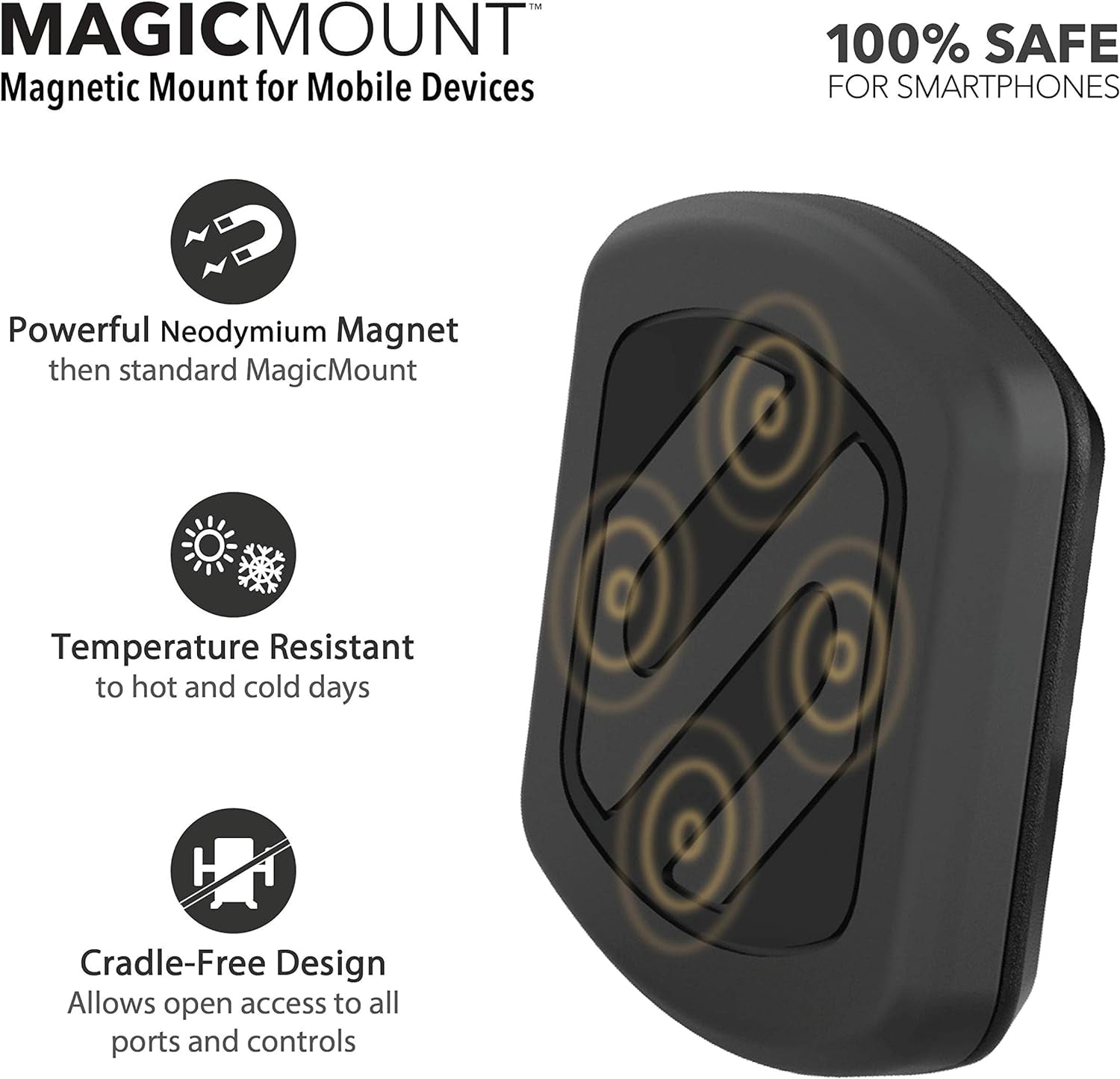 MAGWSM-10PKFLT Magicmount Magnetic Suction Cup Phone Mount for Car Dashboard or Windshield, 360° Adjustable Magnet Head, Universal Cell Phone Holder for Iphone, Samsung & More (Pack of 10)
