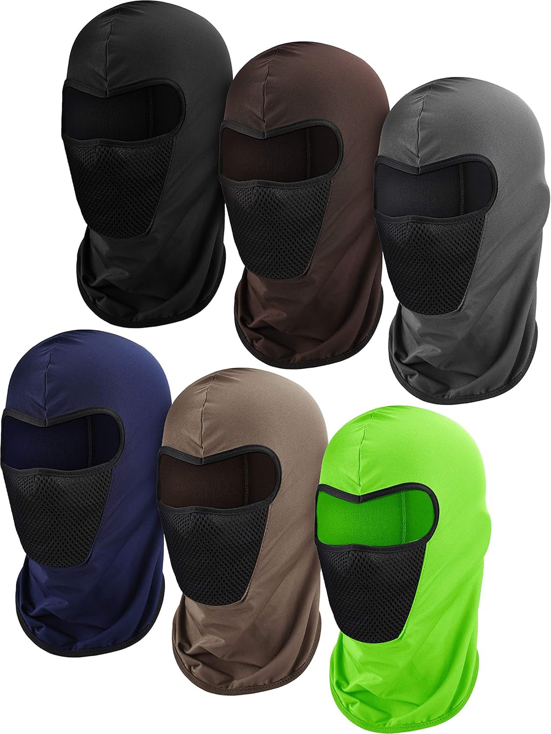 6 Pieces Balaclava Ski Mask Sun Protection Full Face Cover Breathable Balaclava Face Mask for Motorcycle and Cycling