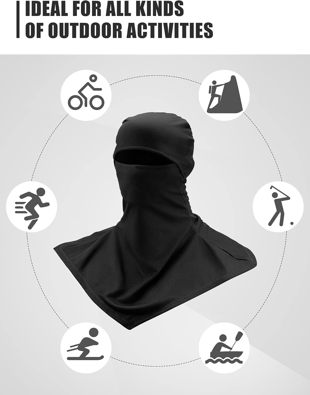 3 Piece Balaclava Face Cover Sun Protection Neck Cover Summer Balaclava Motorcycle Face Mask for Men Women