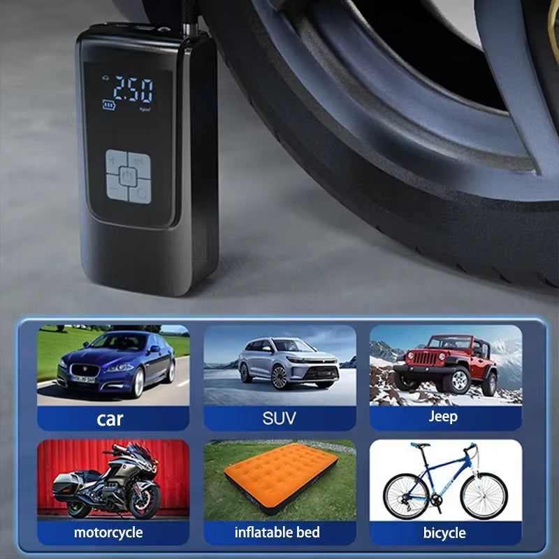 Digital Display Car Air Pump Wireless Dual Power Air Pump Tire Pump Portable Intelligent Digital Display Air Pump