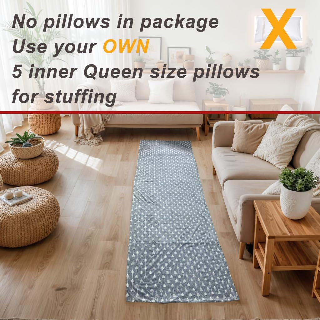 Floor Lounger Pillow Casing for Boy Girl, Soft Minky Plush, Arrow Print, Cover/Sleeve Only! Perfect Reading and Watching TV Cushion - Excellent for Sleepovers, Queen Size;