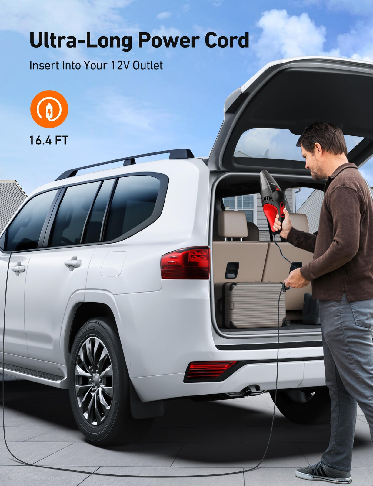 Car Vacuum DC 12V High Power Portable Handheld Auto Vacuum Cleaner for Car