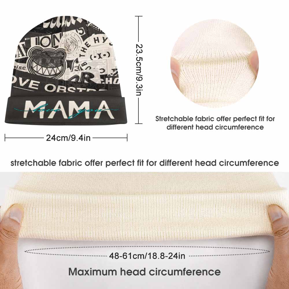 სრულად დაბეჭდილი ნაქსოვი ქუდი