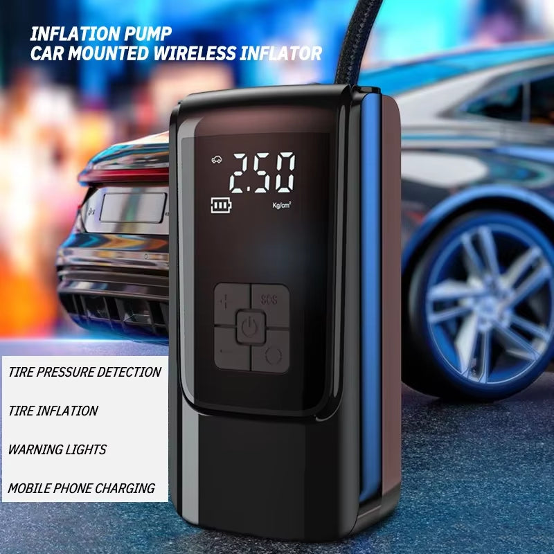 Digital Display Car Air Pump Wireless Dual Power Air Pump Tire Pump Portable Intelligent Digital Display Air Pump