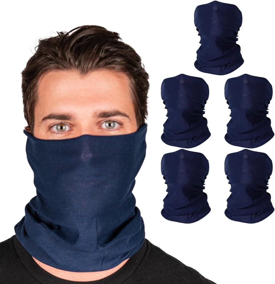 Company 5-Pack UV Face Shield | UV 30+ Multipurpose Neck Gaiter Balaclava for Adults
