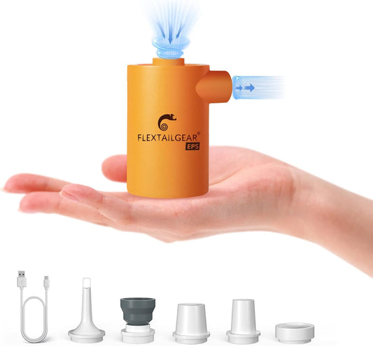 Portable Camping Air Pump, Electric Air Mattresses Pump with 3600Mah Emergency Power Supply, 300 L/Min Airflow for Rapid In/Deflation for Air Bed, Pool Float, Inflatables, Sleeping Pads