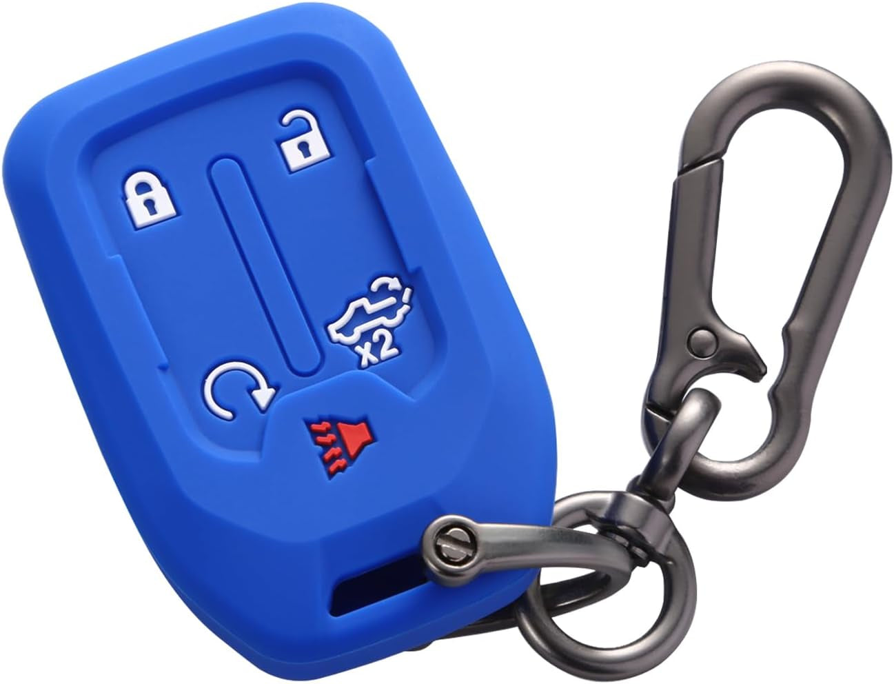 2PCS Silicone Smart Key Fob Case Cover for 2023 2022 2021 2020 2019 Chevy Silverado and GMC Sierra 1500 2500HD 3500HD, Remote Protector Accessories Holder(Key Ring,Black and Black)