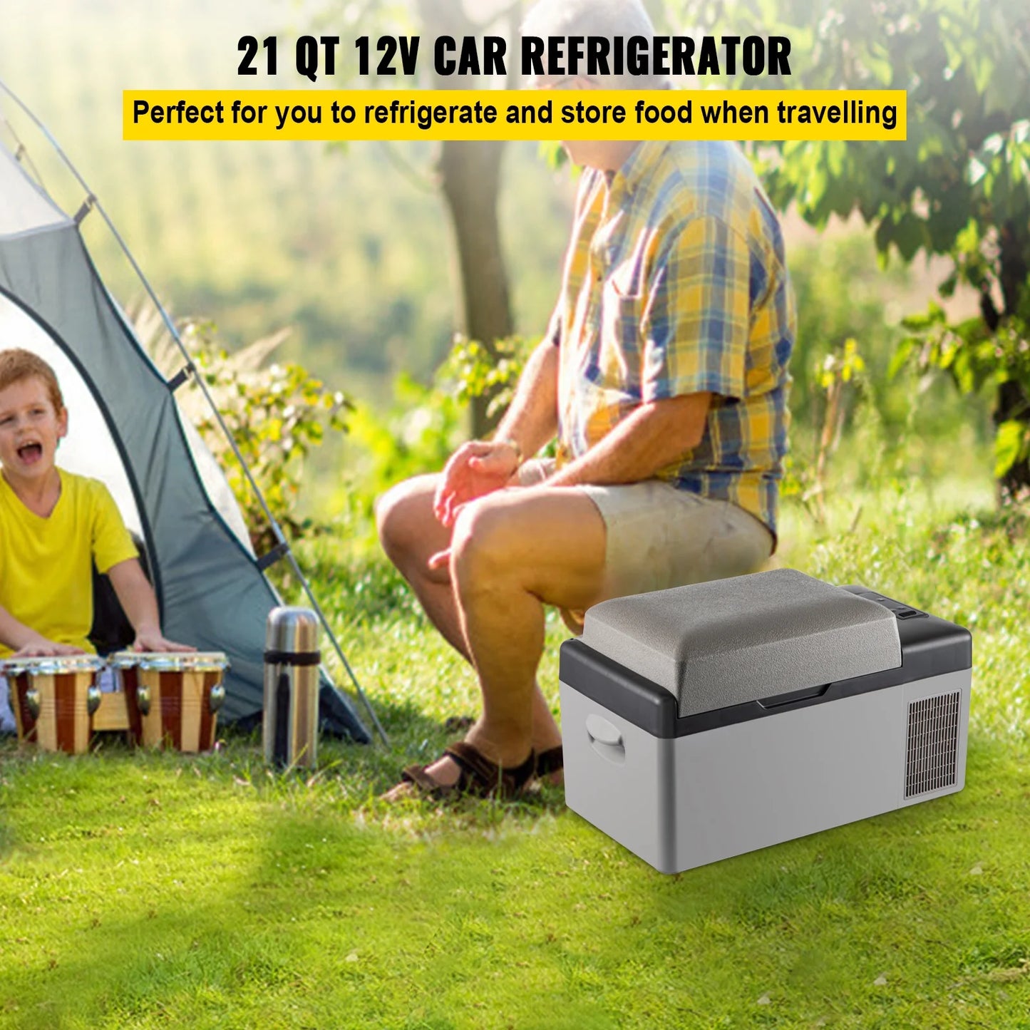 21 Qt (20L) Electric Cooler DC/AC, -4℉~68℉, Freezer Fridge Cooler , 12V Car Refrigerator App Control Camping, Travel, Fishing, Outdoor Use