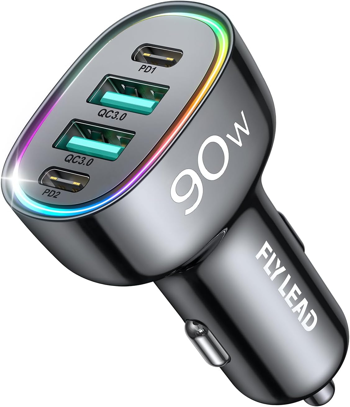 Car Charger USB C 90W 4-Port Car Phone Charger Compatible with Iphone 17/16/15/14/13/12 Pro Max plus [A Must for Family Travel] Super Fast Charging Cigarette Lighter Adapter Port